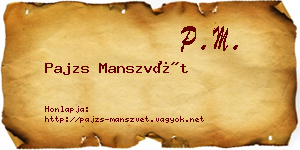 Pajzs Manszvét névjegykártya